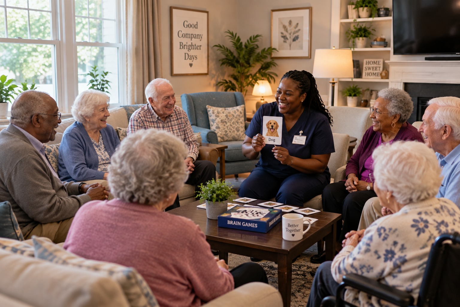 Care team supporting a senior